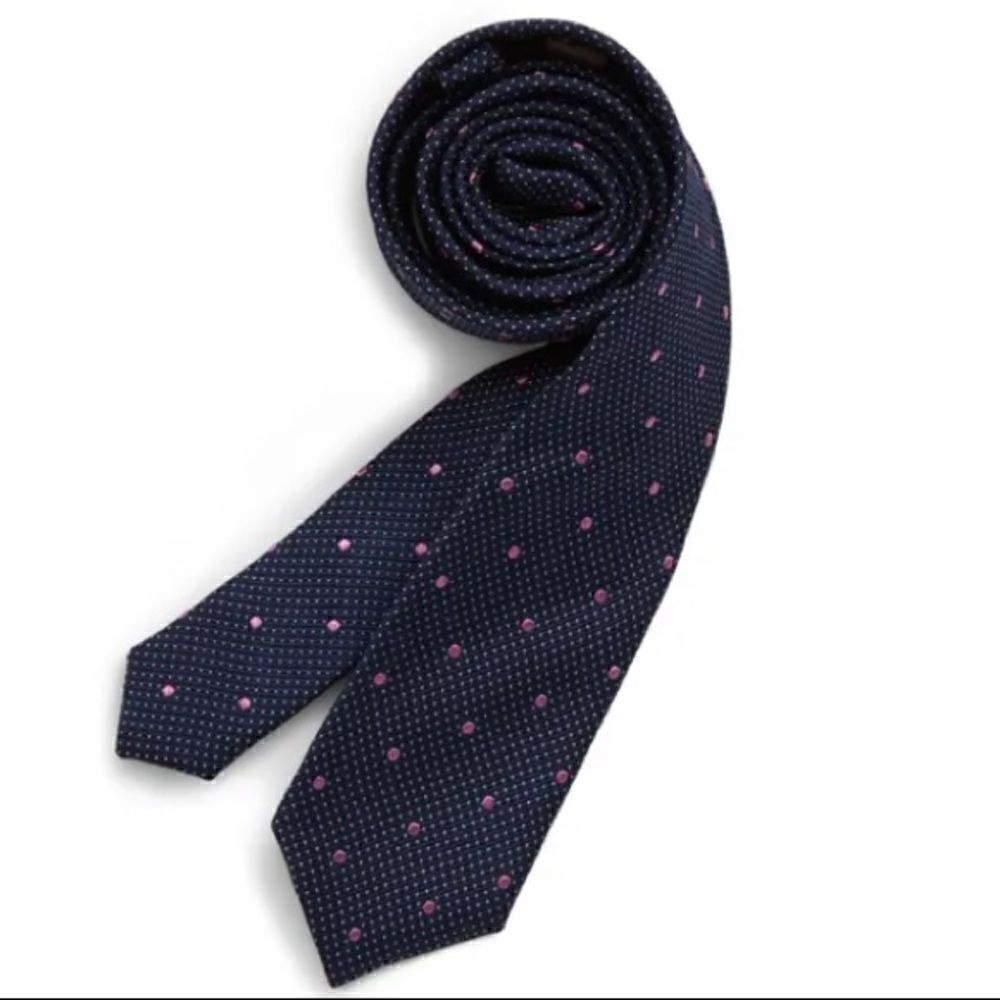 NWT Michael Kors KIDS' DOT SILK TIE IN NAVY